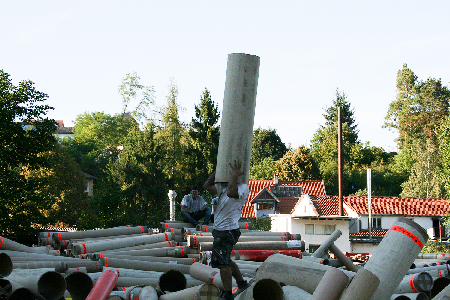 Recycling beim Umbau Papprollen